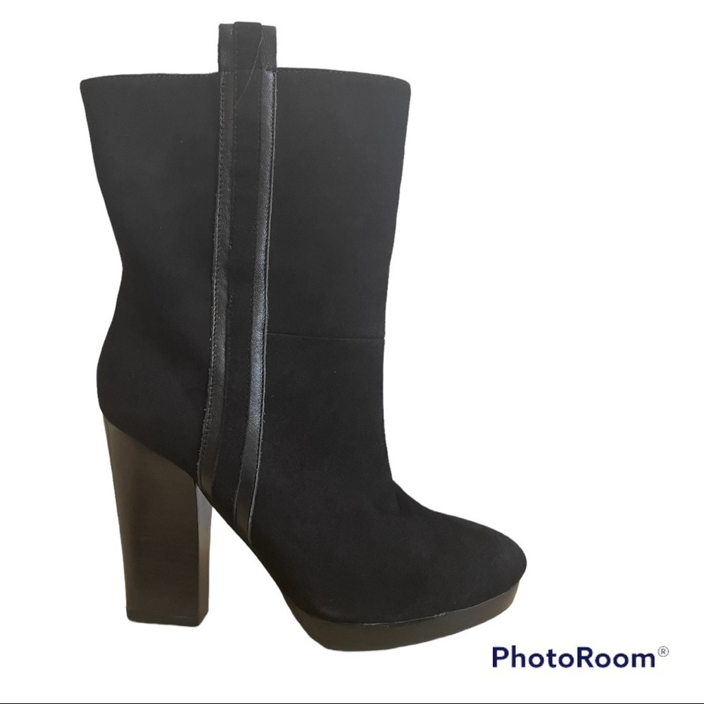 Nanette Lepore Black Suede and Leather Bootie Boots 7.5